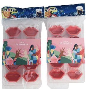 Sephora Lips Kiss Silicone Mold Chocolate Resin Jello Soap Ice Tray Set of 2